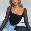 White Fox Boutique AU More Than Basic Long Sleeve Bustier Black Clothing