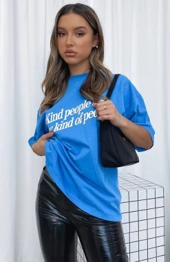 White Fox Boutique AU Clothing My Kind Of People Tee Blue