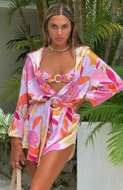 White Fox Boutique AU Clothing Island Dream Shirt Dress Retro Floral