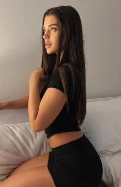 White Fox Boutique AU Call It Even Mini Skirt Black