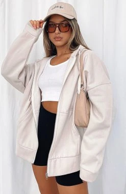 White Fox Boutique AU Need To Know Hoodie Sand Clothing