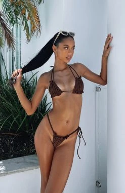 White Fox Boutique AU Swimwear Pina Coladas Bottoms Shiny Chocolate