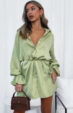 White Fox Boutique AU Only Gets Better Mini Dress Matcha Clothing