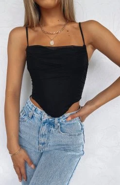 White Fox Boutique AU Clothing Out Of Focus Bustier Black