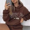White Fox Boutique AU Play The Game Oversized Hoodie Chocolate