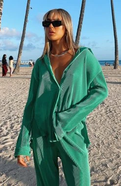 White Fox Boutique AU Clothing Destined For You Long Sleeve Shirt Green