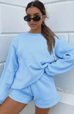 White Fox Boutique AU Along For The Ride Lounge Shorts Ice Blue 15 White Fox Boutique AU Along For The Ride Lounge Shorts Ice Blue