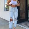 Whitefox Boutique Piece Of Me Boyfriend Jeans Light Blue Clothing