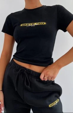 White Fox Boutique AU Raw Moments Cropped Tee Black