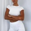 White Fox Boutique AU Reality Check Ribbed Bike Shorts White Clothing
