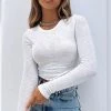 White Fox Boutique AU Risky Love Long Sleeve Crop White Clothing