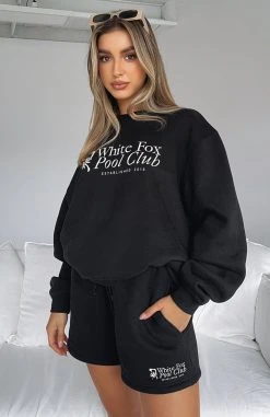 White Fox Boutique AU Find Your Way Lounge Shorts Black Clothing