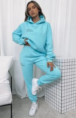 White Fox Boutique AU Clothing Do The Most Sweatpants Arctic Blue