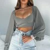 White Fox Boutique AU Social Seduction Long Sleeve Crop Dusty Khaki Clothing 2 White Fox Boutique AU Social Seduction Long Sleeve Crop Dusty Khaki Clothing