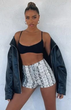 White Fox Boutique AU Clothing Something In The Air Shorts White Snake