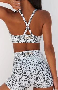 White Fox Boutique AU Restocked Split Decision Sports Bra Speckle Print