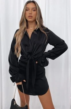 White Fox Boutique AU Split Second Mini Dress Black Clothing 14 White Fox Boutique AU Split Second Mini Dress Black Clothing