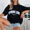 White Fox Boutique AU Clothing Stress Less Oversized Tee Black