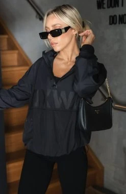 White Fox Boutique AU Strike Out Windbreaker Black