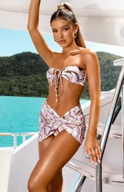 White Fox Boutique AU Swimwear Sweet Sunset Twist Skirt Geo Print