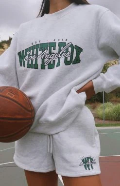 White Fox Boutique AU Clothing Keep It Moving Lounge Shorts Grey Marle