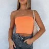White Fox Boutique AU Take That Break Strapless Crop Peach
