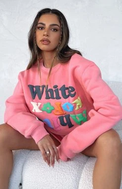 White Fox Boutique AU Clothing Talk To Me Sweater Pink