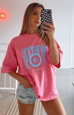 White Fox Boutique AU Team Player Oversized Tee Pink