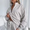 White Fox Boutique AU Clothing The Highest Demand Zip Front Sweater Taupe
