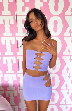 White Fox Boutique AU Triggered Crop Purple Clothing