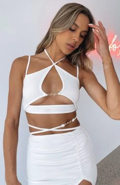 White Fox Boutique AU Clothing A Woman's Worth Crop White 14 White Fox Boutique AU Clothing A Woman's Worth Crop White