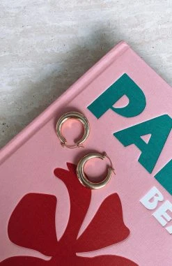 White Fox Boutique AU Vera Hoop Earrings Gold