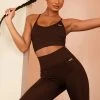 White Fox Boutique AU Restocked Seamless Ribbed Sports Crop Chocolate 2 White Fox Boutique AU Restocked Seamless Ribbed Sports Crop Chocolate