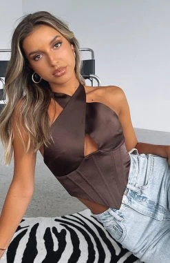 White Fox Boutique AU World Is Yours Bustier Chocolate