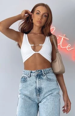 White Fox Boutique AU Your One And Only Crop White Clothing