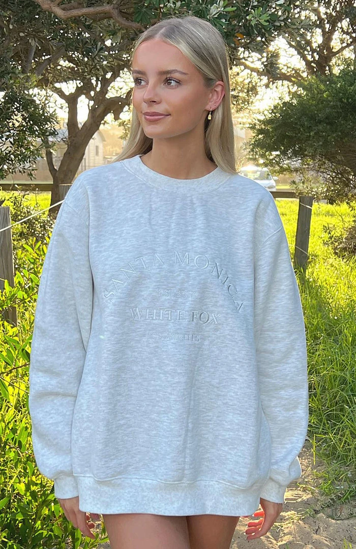 White Fox Boutique AU Best Of Both Oversized Sweater Grey Marle 9 White Fox Boutique AU Best Of Both Oversized Sweater Grey Marle