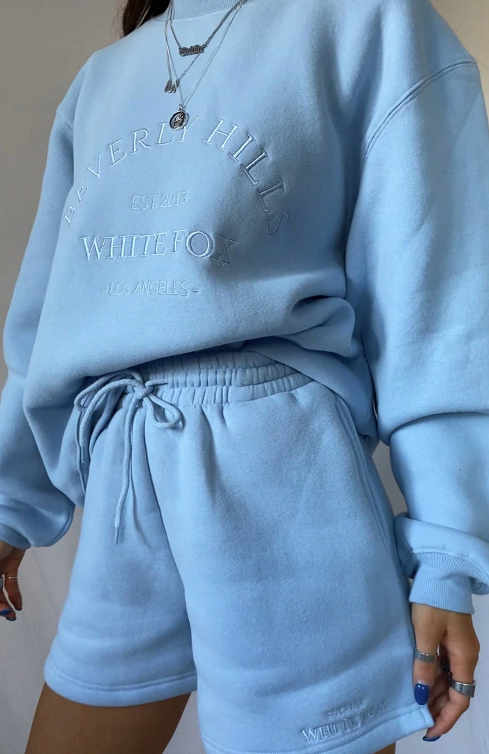 White Fox Boutique AU Along For The Ride Lounge Shorts Ice Blue 3 White Fox Boutique AU Along For The Ride Lounge Shorts Ice Blue