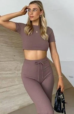 White Fox Boutique AU Clothing It's Meant To Be Crop Chocolate