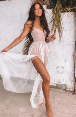 Whitefox Boutique Totally Bangin' Mesh Maxi Dress White Clothing 14 Whitefox Boutique Totally Bangin' Mesh Maxi Dress White Clothing