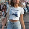 White Fox Boutique AU Double Dare Cropped Tee Off White