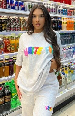 White Fox Boutique AU Clothing Too Cool Tee Grey Marle