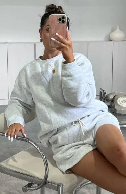 White Fox Boutique AU Clothing Shut It Down Sweater Grey Marle